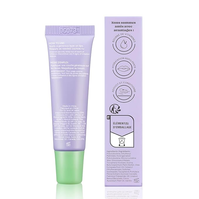 Glossmetics Lychee Berry Lip Glaze - Overnight Lip Mask for Dry Lips. Fruit Butter Lip Mask, Hydrating and Moisturizing Lip Balm for Soft, Smooth Lips. Clear, 10ml