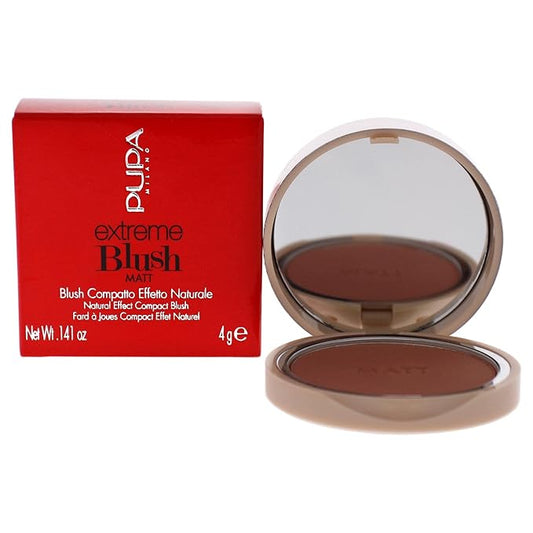 PUPA Milano Extreme Blush Matt - Lightweight - Pure Matte Color - Fresh And Natural Effect - Ultra Soft Texture Merges Perfectly With Skin - Suitable For All Skin Types - 005 Rose Brown - 0.141 Oz