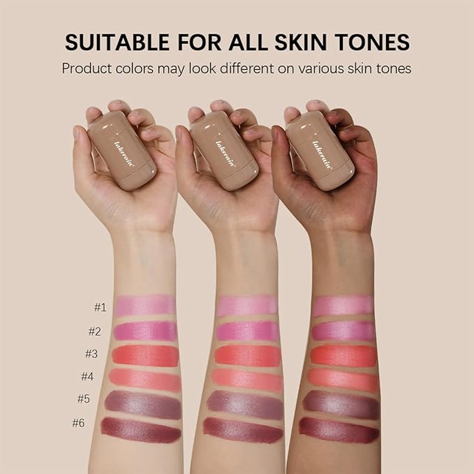 Cream Blush stick, Natural-Looking Matte Finish Makeup Blush stick, Hydrating Long Lasting Lightweight Blendable Blush for cheeks (#3 Bright Coral, 1 PC)