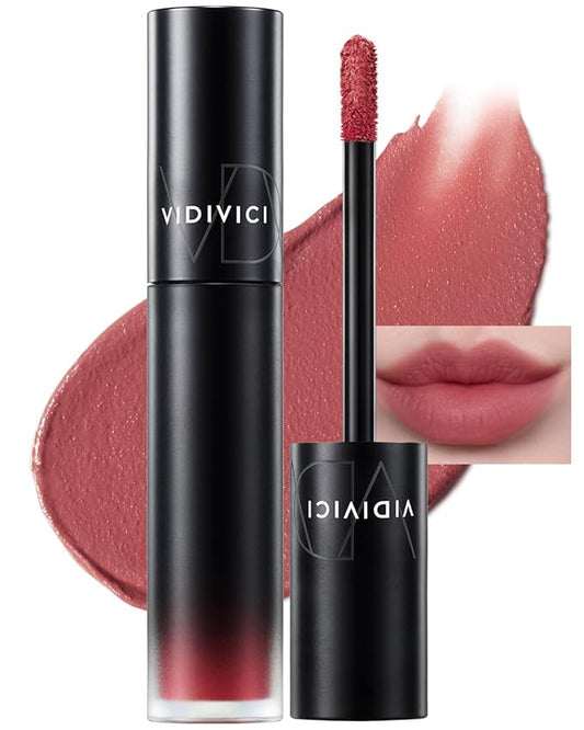 VIDIVICI Millennial Velvet Lip Tint - Thin, Comfortable & Long-Lasting Wear with Matte Finish - Seamless, Rich and Vibrant Shades - Moisture-Filled & Lightweight Texture. 0.15 fl.oz. (03 ROSY MUSE)