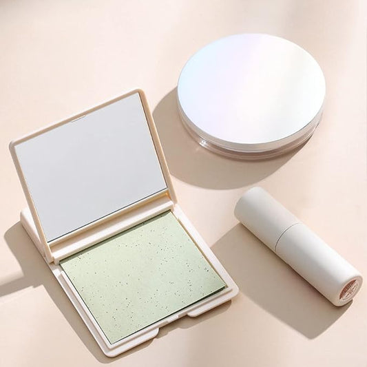 Zetiling Oil Blotting Sheet, Plant Fibre Material, 250 pcs, Easy Dispensing, Mirror Case, Makeup Puff, Easily Portable, Full Oil Control