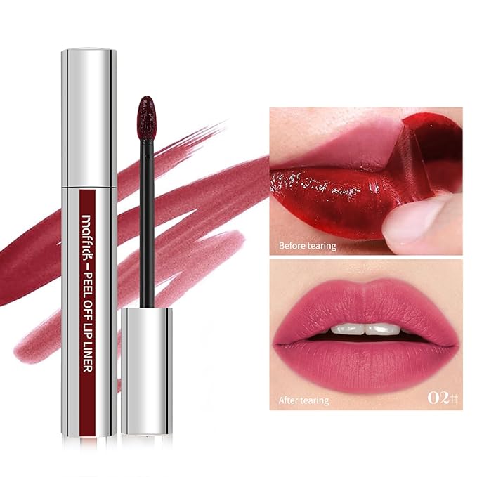 3PCS Lip Liner,Peel Off Lip Liner Tattoo, Peel Off Lip Stain, Long Lasting Lip Stain Peel Off, Infused with Hyaluronic Acid & Vitamin E, Makeup Gift for Women