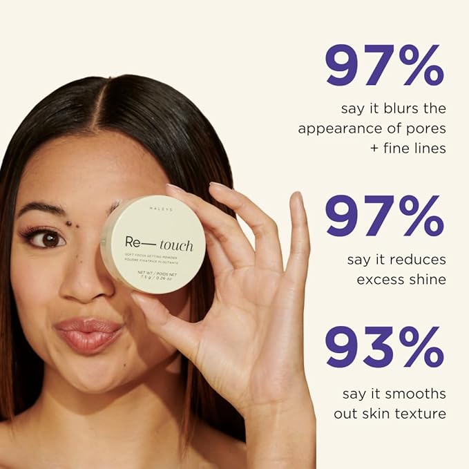 HALEYS Re-touch Setting Powder VEGAN + CRUELTY-FREE, Ultra-Blurring, Lightweight, Non-Caking, Nourishes, Smoothens for Filter-Like Finish, Soft Focus Translucent Loose Powder (Fair Shade)