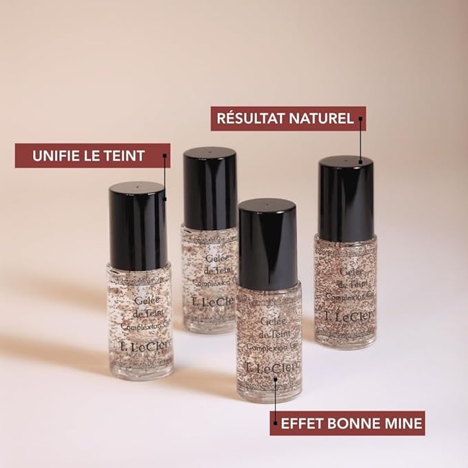 T. LeClerc Tinted Moisturizer Complexion Gel Face, Body Foundation Tint Veil Gel Lightweight, Fresh Texture Soothes Skin Encapsulated Sun 1 oz.
