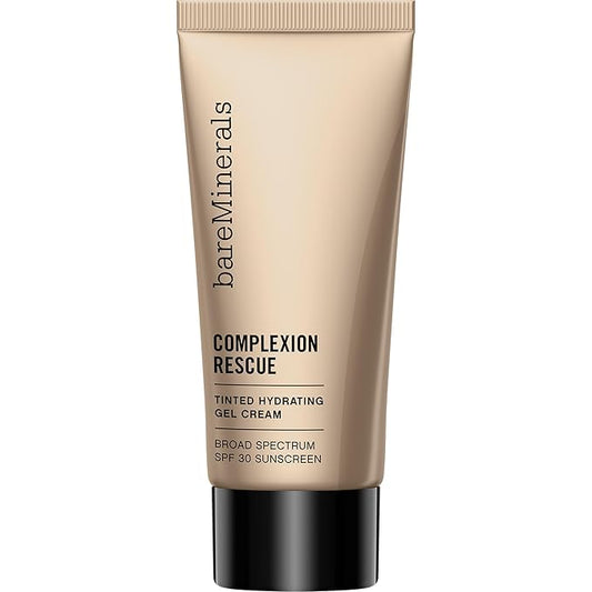 bareMinerals Complexion Rescue Tinted Moisturizer for Face with SPF 30, Vegan Tinted Mineral Sunscreen with Hyaluronic Acid, Mini Size, Bamboo 5.5