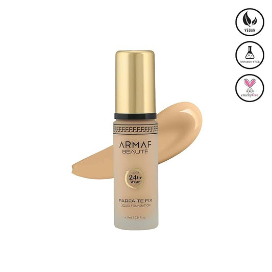 Armaf Beauté Parfaite Fix Liquid Foundation Makeup - Water Resistant, Lasts Up To 24 Hours | Beige, 27 ml/0.91 fl.oz