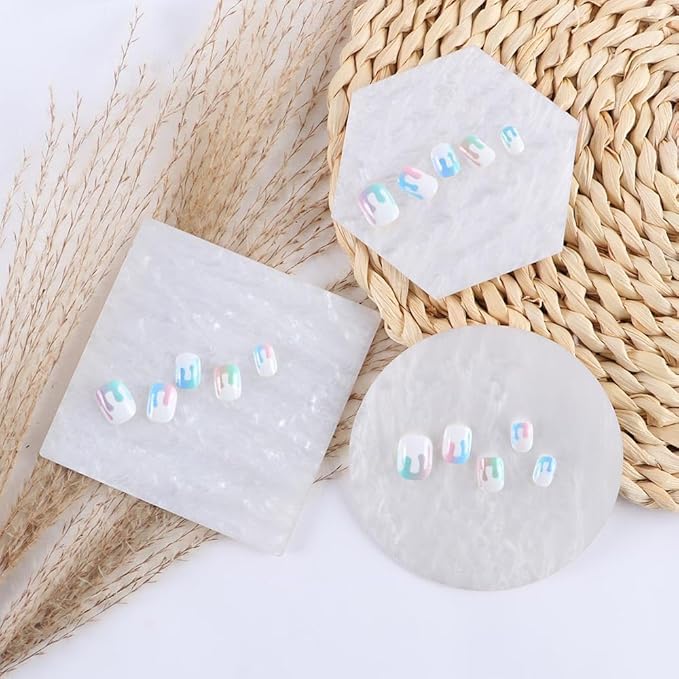 Leadigol 3 PCS Shell Nail Art Palette, Nail Art Painting Mixed Color Gel Palette Makeup Palette Tray Nail Art Nail Tips Jewelry Display Palette Board