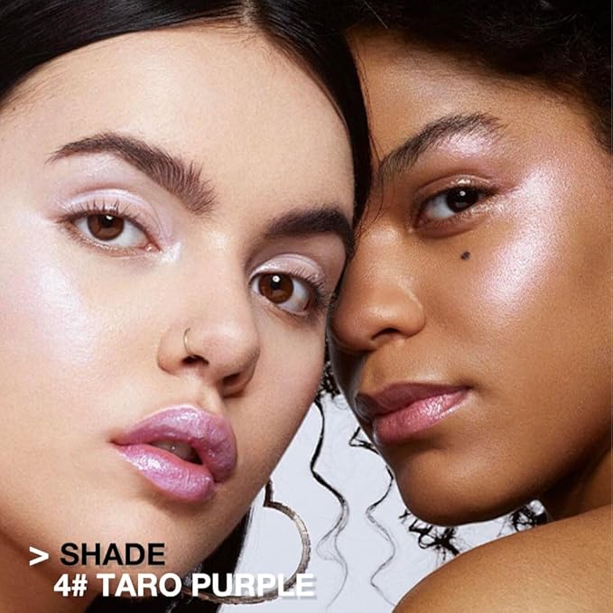 Pearl Purple Shimmer Glitter Contour Powder Makeup Face Illuminator (Shiny Silver) (04#, rectangle)