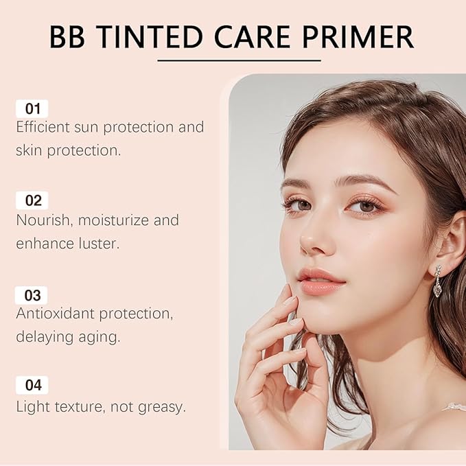 BB Blur Cream Tinted Moisturizer With Spf, Tinted Care Primer, Waterproof Concealer, Spf 30 Sunscreen, 3 Shades, All Skin Types (03# Wheat, 30g/1 Oz)