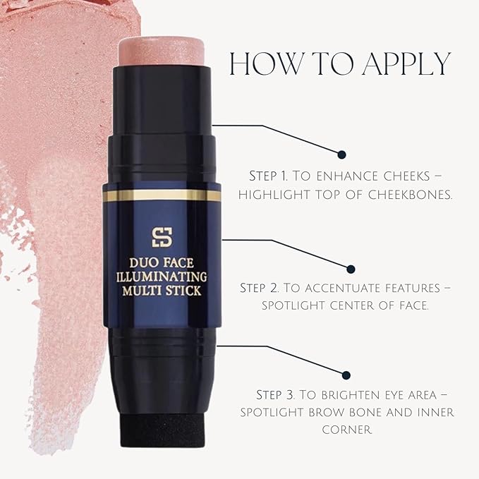 Duo Face Illuminating Multi Stick, Dual-Use Applicator for Perfect Blend, .3 Ounce (Moonlight Glow)