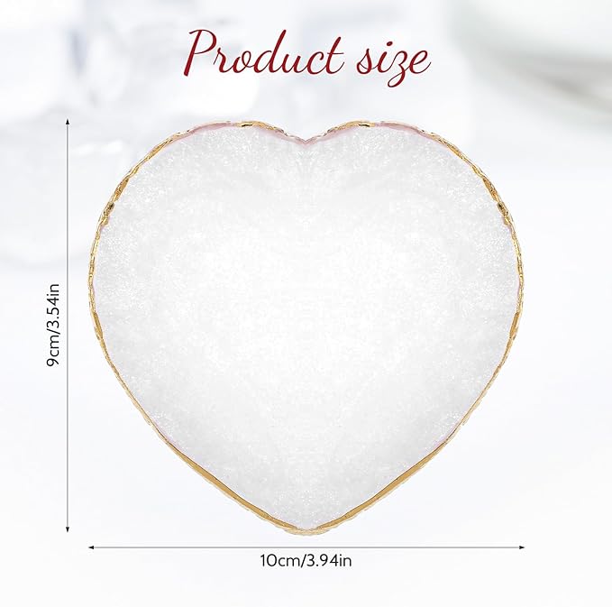 Resin Nail Art Palette, Heart Nail Palette, Nail Pallet for Nail Art with Gold Edge, Pink Nail Polish Tray, Nail Polish Mixing Plate for Nail Art Display Cosmetic Mixing