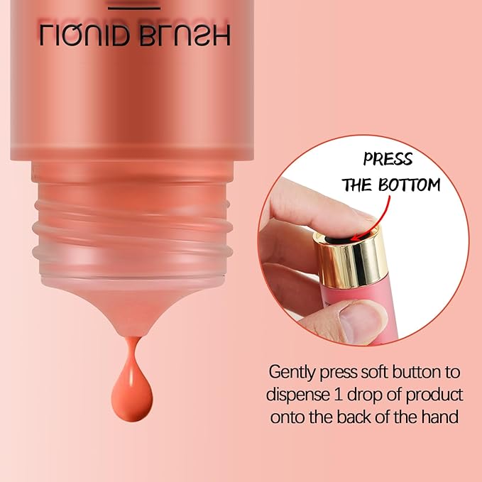 Boobeen Liquid Blush Stick for Cheeks Velvet Cream Blush Makeup, Blendable Blush Color, Matte Soft Creamy Face, Lightweight Natural Dewy Finish