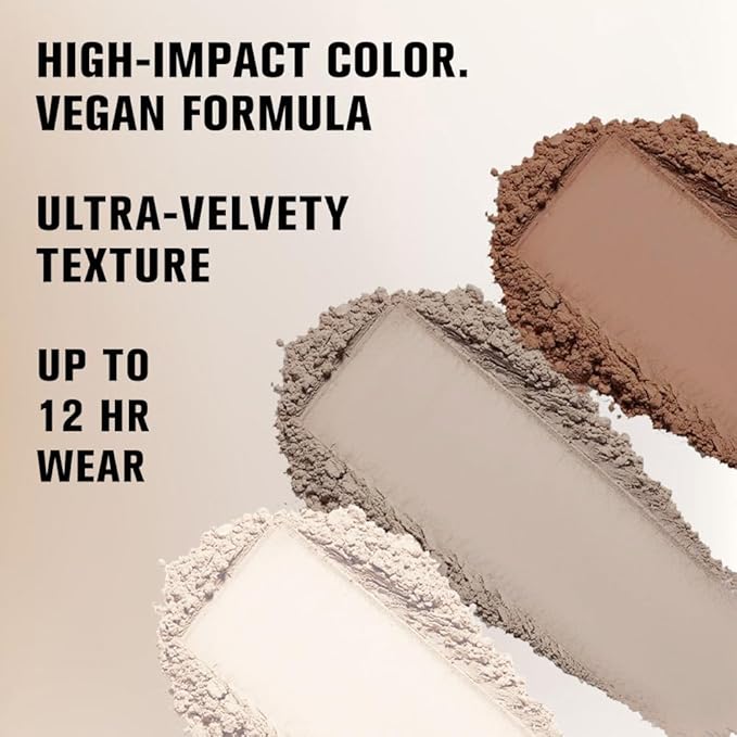 Monochrome Matte Highlighting Pressed Powder | 2025 Trend Silky-Soft, Long-Lasting Brightening & Setting Powder, Multipurpose Face Eye Shadow makeup, Oil-control Natural Finish | Talc-Free (02#-B)