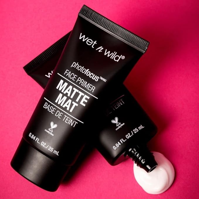wet n wild Face Primer Photo Focus Matte Face Primer Clear, Perfect Prep & Matte Finish, Extends Makeup Wear, Weightless Hydration with Aloe Vera & Vitamin E, Cruelty-Free - Partners in Prime