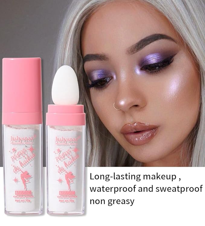 GL-Turelifes Hightlighter Stick Puff Fairy Stick Highlight Powder Glitter Loose Powder Brush Stick Contouring Powder Shimming Powder for Eyes, Face, Body Tiktok Makeup (P01 White)