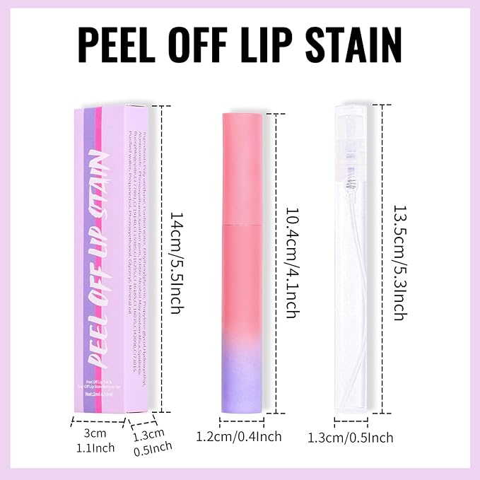 Erinde Peel Off Lip Tint Masque - Matte Finish Highly Pigmented Lip Stain, Waterproof & Transfer Proof, 02 Rose