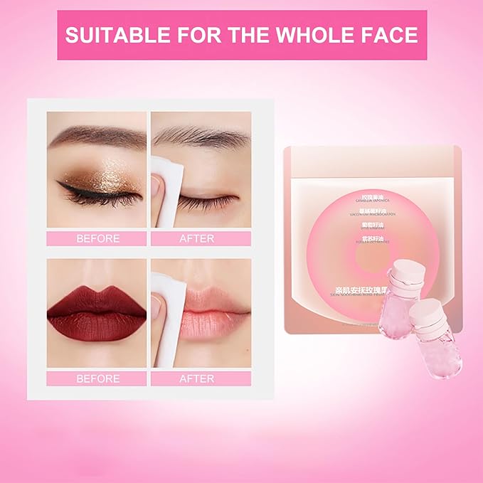 20Pcs Cleansing Oil Mini,Portable Natural Makeup Remover Oil,Nourishing and Gentle for All Skin Types,Rose,2 ml/0.07 fl.oz
