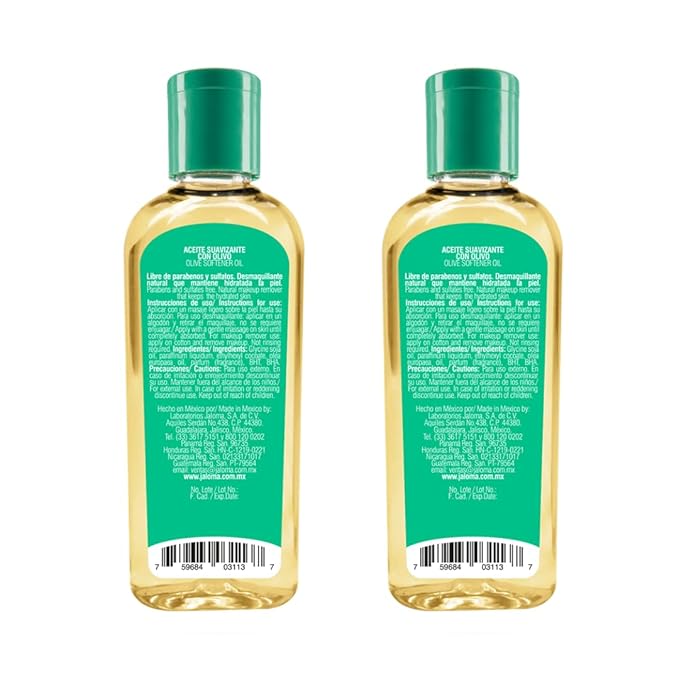 Jaloma Olive Oil, Natural Makeup Remover & Hydrating Skin Care, 2Pack of 4 FL Oz Each, 2 Bottles.