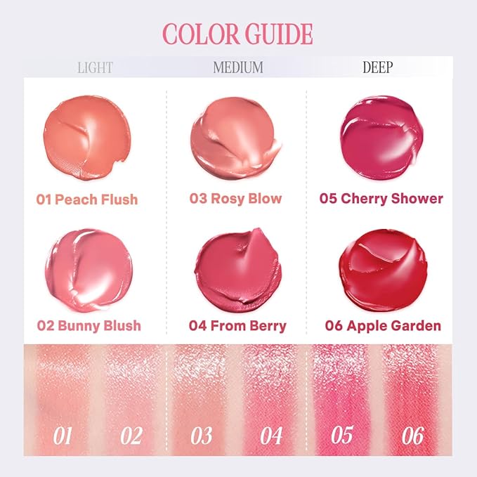 CLIO Essential Lip & Cheek Tap + Sillicone Lip Brush Bundle, 05 Cherry Shower