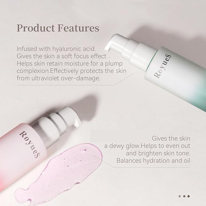 Hydrating Face Primer, Moisturizes Smooth Skin, Long-lasting Moisturizing Foundation Face Primer, Makeup Base Primer, Pores Fine Lines Minimizer with Glycerin, Green