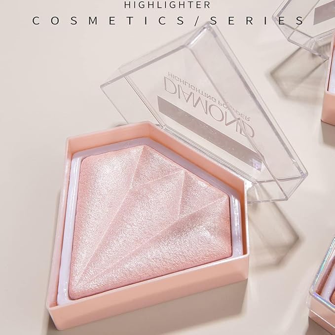 AKARY Face Glitter Blush Pink Shimmer Highlighter Blusher Powder Makeup Cosmetics Facial Contour Corrector Shine Rouge (#03 Fairy Powder)