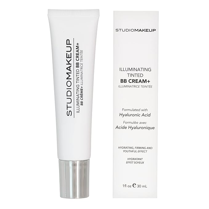 StudioMakeup Illuminating Tinted BB Cream – 1 fl oz / 30 mL Light to Medium Coverage BB Cream Foundation - Lightweight Foundation with Hydrating and Illuminating Hyaluronic Acid - For All Skin Types