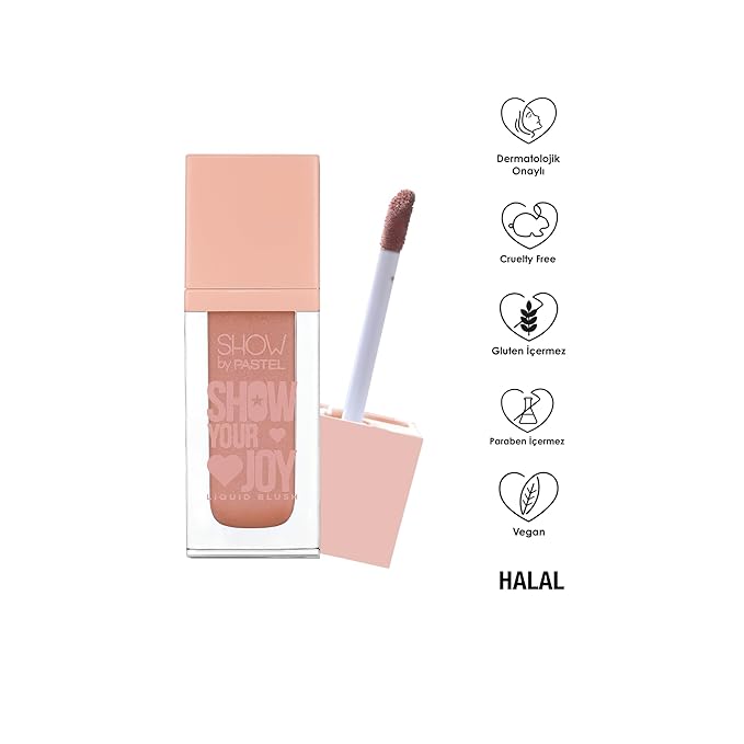 Show By Pastel Show Your Joy Liquid Blush 51 | Dewy Finish | Natural Looking | Clean Beauty | Moisturize The Skin Up to 24 Hours | Cruelty-Free | Natural and Fresh Looking | 0.141 fl.oz.