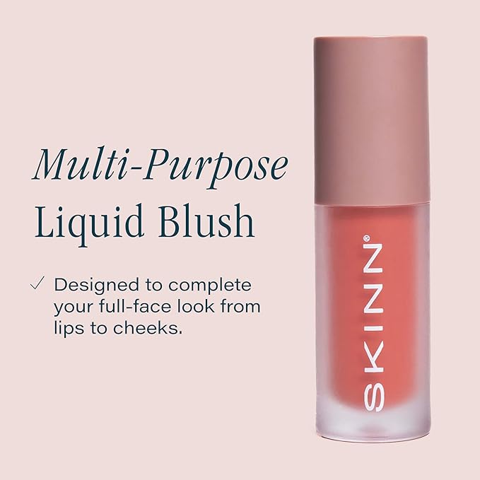 SKINN Treatment Liquid Blush for Cheeks, Coral - Vibrant, Long-Lasting & Buildable Color - Skincare-Infused Make-Up for Fine Lines & Wrinkles - Hydrating & Lightweight Face Makeup Cosmetics