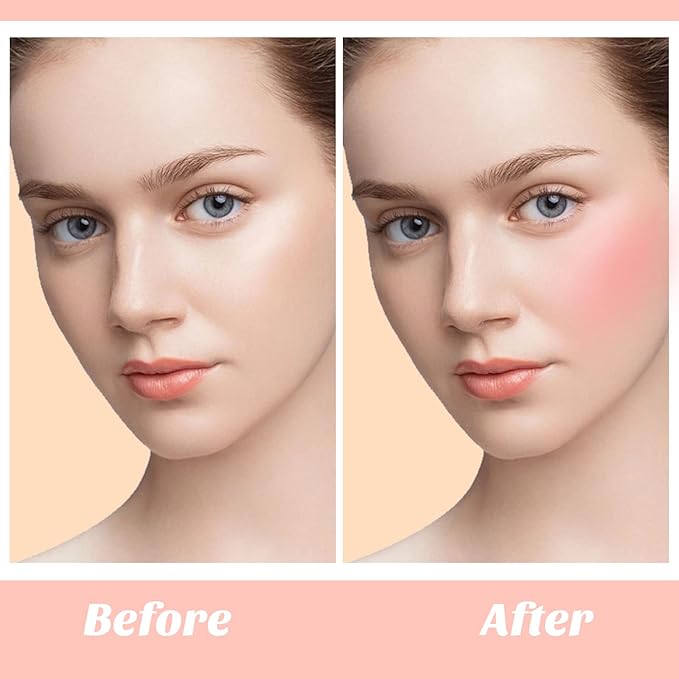 Boobeen Matte Liquid Blush, Blush Beauty Wand, Blendable Face Blush with Cushion Applicator, Soft Cream Blush for Cheeks, Natural Looking