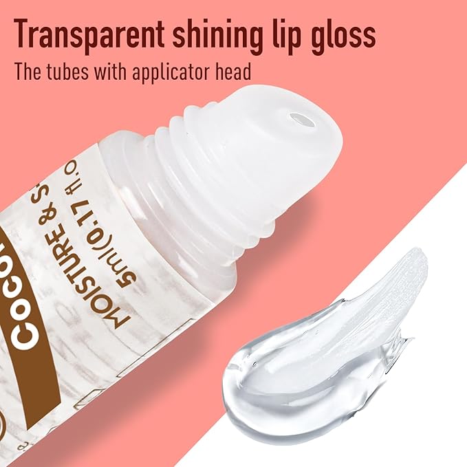 AZEN 60 Pack Lip Gloss Set, Clear Lip Gloss Bulk, Lip Oil for Dry Cracked Lips Moisturizing Hydrating Nourishing with Vitamin E