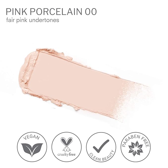 Luscious Cosmetics Camera Stick Foundation, Full Coverage Cream, Easy Blend, Hydrating Formula, Vegan, Cruelty-Free, 0.49 Ounces, Pink Porcelain