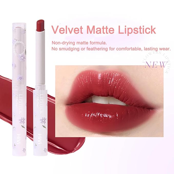 KWOLYKIM 2 Colors Jelly Lipstick & Matte Lipstick, Heart shaped Lip Stain Love Tinted Lip Balm and Velvet Creamy Lip Glaze Hydrating Long lasting Glossy Moisturizing Plumping Lip Makeup