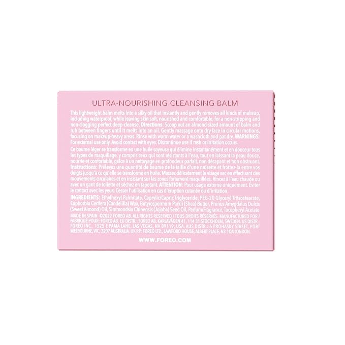 FOREO LUNA Nourishing Cleansing Balm - Gentle Waterproof Makeup Remover - Waterless Oil Cleanser - Eye Makeup Remover - Vegan - Cruelty & Fragrance-Free, Eco-Friendly - 0.5 fl.oz