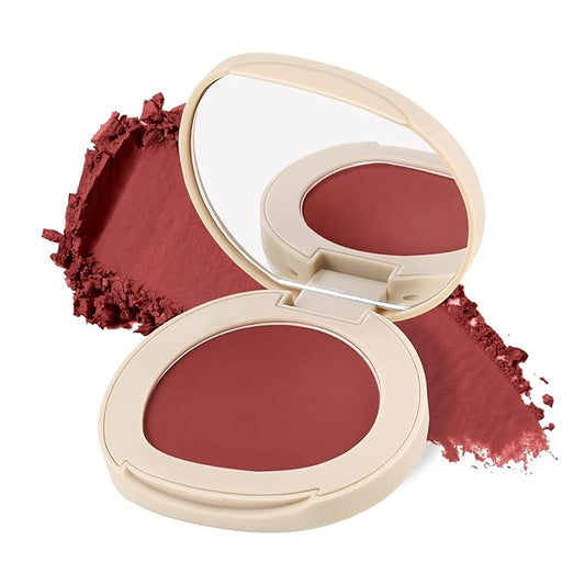 Boobeen Powder Blush Matte Single Color Blush, Pressed Blush Face Makeup Blusher High Pigment Blush for Colorful, Long-wear Glow, Natural Flush Tint for Cheeks (C07)