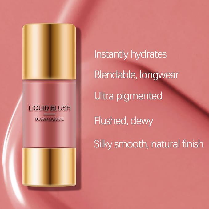 Boobeen Liquid Blush Stick for Cheeks Velvet Cream Blush Makeup, Blendable Blush Color, Matte Soft Creamy Face, Lightweight Natural Dewy Finish
