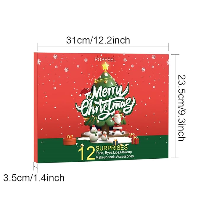 Makeup Advent Calendar 2024, 24 Days Christmas Gifts for Teenage Girls Women, Surprise Gift Christmas Countdown Calendar All in One Makeup Kit Gifts with Eyeshadow Palette Lipstick Foundation Eyebrow