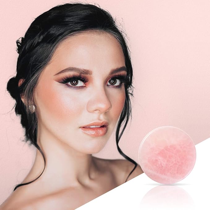 Beaupretty 5 Pieces Grafted Eyelash Jade Stones Eyelash Extension Pallet Holder Round Pallet Pad Resin Nail Art Plate Palette Makeup Palette (Pink)