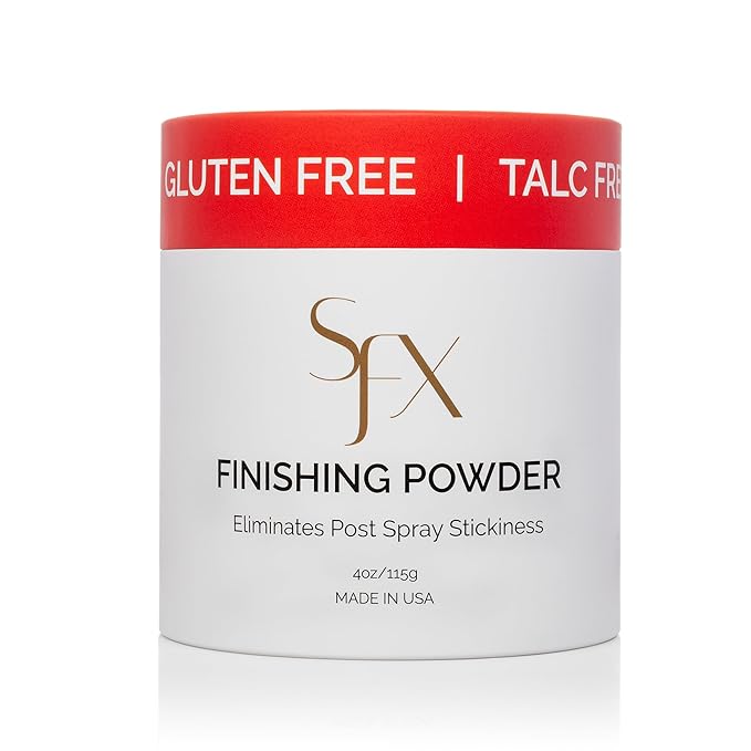 SunFX Post Spray Tan Translucent Finishing Powder | Talc Free | Sunless Tanning Powder with Large professional Fan Brush | Tropical Burst