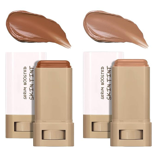 Beauty Balm Serum Boosted Skin Tint, Solid Tinted Serum Boosted Skin Tint Balm, Facial Color Correct, Radiant & Dewy Finish, Face Tinted Foundation, Contour Stick for Face Makeup (#0306)