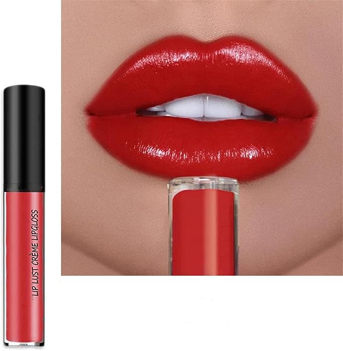 Kayswnag 12 Color Cream Texture Waterproof Lipstick, Lip Gloss Lip Lust Creme Lipgloss Liquid Lipstick,Waterproof Long Lasting Velvet Lip Gloss (10#)