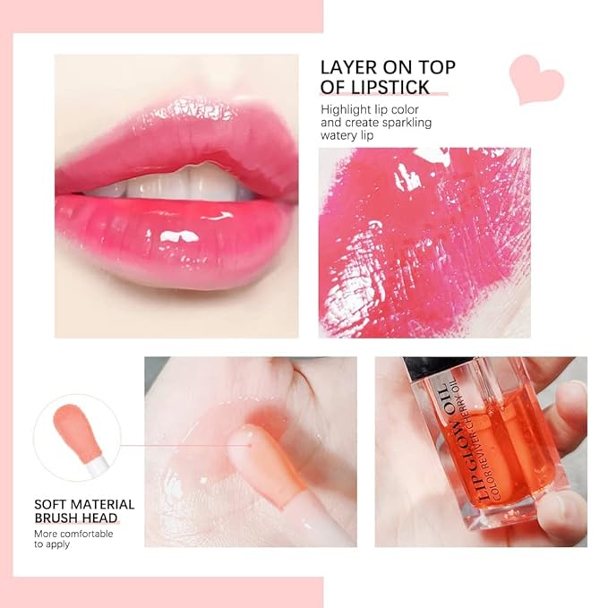 Hydrating Lip Glow Oil, Plumping Lip Gloss, Moisturizing Lip Oil Gloss