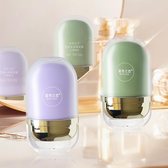 BLUE LOVE 2 in 1 Color Changing Face Primer Liquid Foundation, Makeup Primer for Face Before Makeup, Oil Control Moisturizing Color Corrector Base Primer Makeup for Flawless (Lavender Purple)