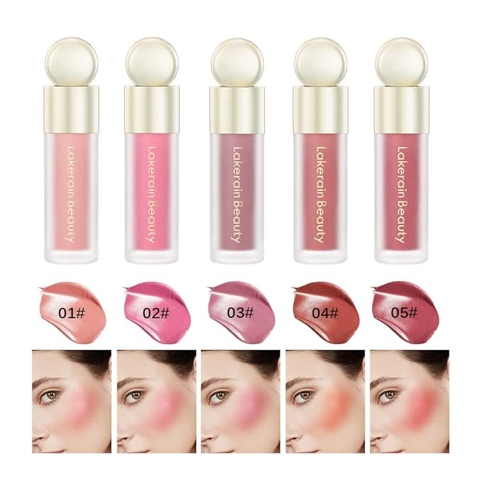GL-Turelifes Soft Cream Blush Makeup, Liquid Blush for Cheeks, Natural-Looking Long Lasting, Smudge Proof, Velvet Mousse,Dewy Finish, Easy to Blend Blusher (#3)