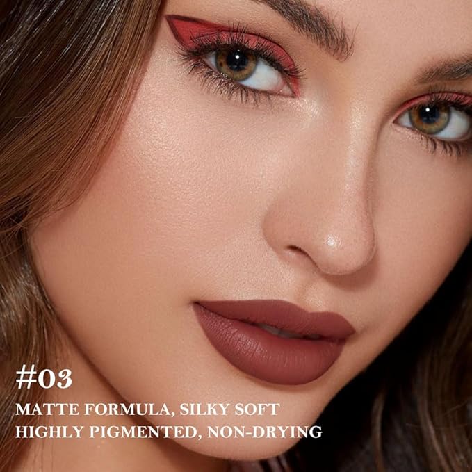 Sculpting Matte Lip Liner pencil,Gradient Matte Lipstick Crayon,Smooth Creamy Texture lip Pencil, Waterproof Smudge Proof Lipstick Pencil,Highly Pigmented Lip Makeup,Vegan Beauty.03#+08#