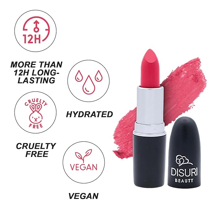 Matte Bullet Long Wear Lipstick - Vegan and Cruelty-Free - Smudge and Waterproof Matte Lipstick with Moisturizing Formula - All Day Comfort - (Ruby Fever #06)