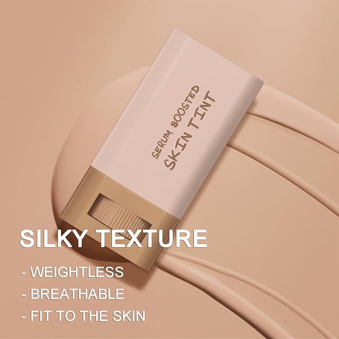 Foundation Stick Beauty Balm Serum Boosted Skin Tint - Solid 𝗧𝗶𝗻𝘁𝗲𝗱 Moisturizing Serum Contour Stick Foundation, Hydrates, Smooths Full Coverage, Natural Finish Makeup #02
