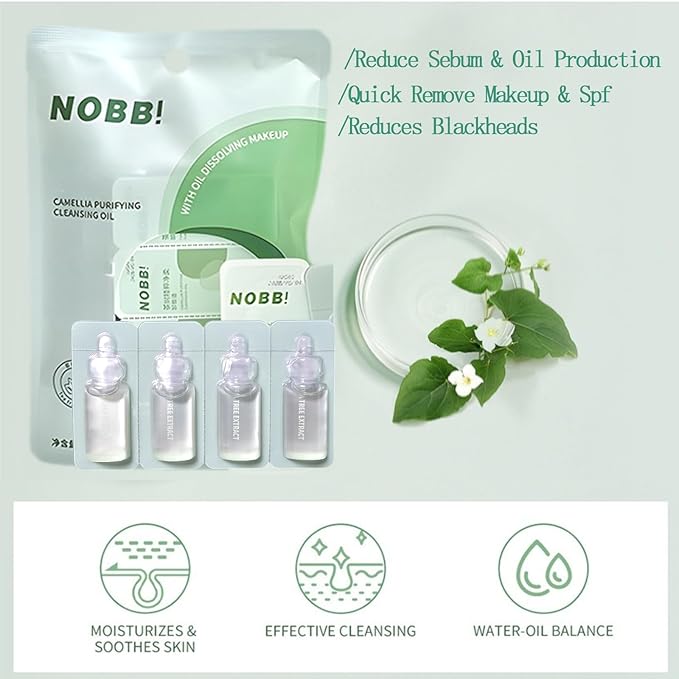 12PCS Individually Cleansing Oil, Mini Face Makeup Pore Cleansing, Speedy & Deep & Gentle Face Cleanser, Facial Oil Cleanser, Travel Size Makeup Remover