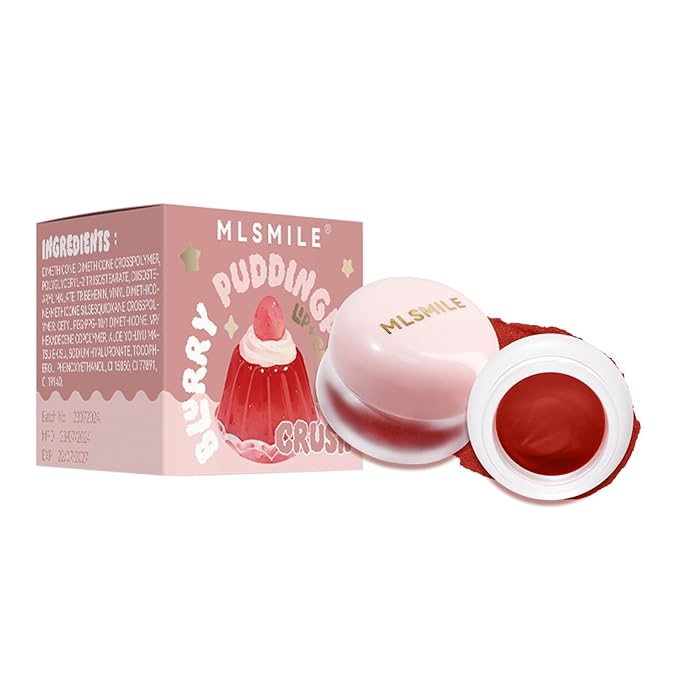 Lip and Cheek Blurring Pudding Pot, Blurry Pudding Pot, Buildable and Lightweight, Multi-Purpose Blurring and Mousselike Pudding Pots for Lips and Cheek(Crush)