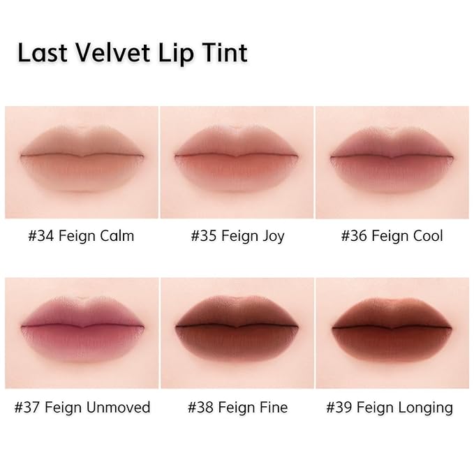 BBIA Last Velvet Lip Tint - Soft & Creamy Matte Finish Lip Stain, Blur Effect with Velvety Texture, Long-Lasting, High Pigment, Lightweight, Non-Drying, Korean Lip Makeup (35 FEIGN JOY)