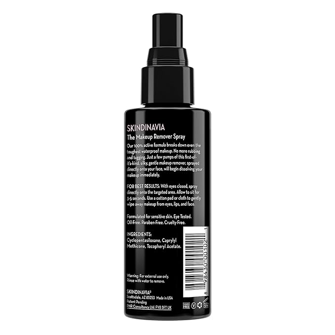 Skindinavia The Makeup Remover Spray - Cleansing Mist Removes Makeup without Drying or Irritating Skin - Hypoallergenic, Gentle & Suitable for Sensitive Skin & Face (4 oz)